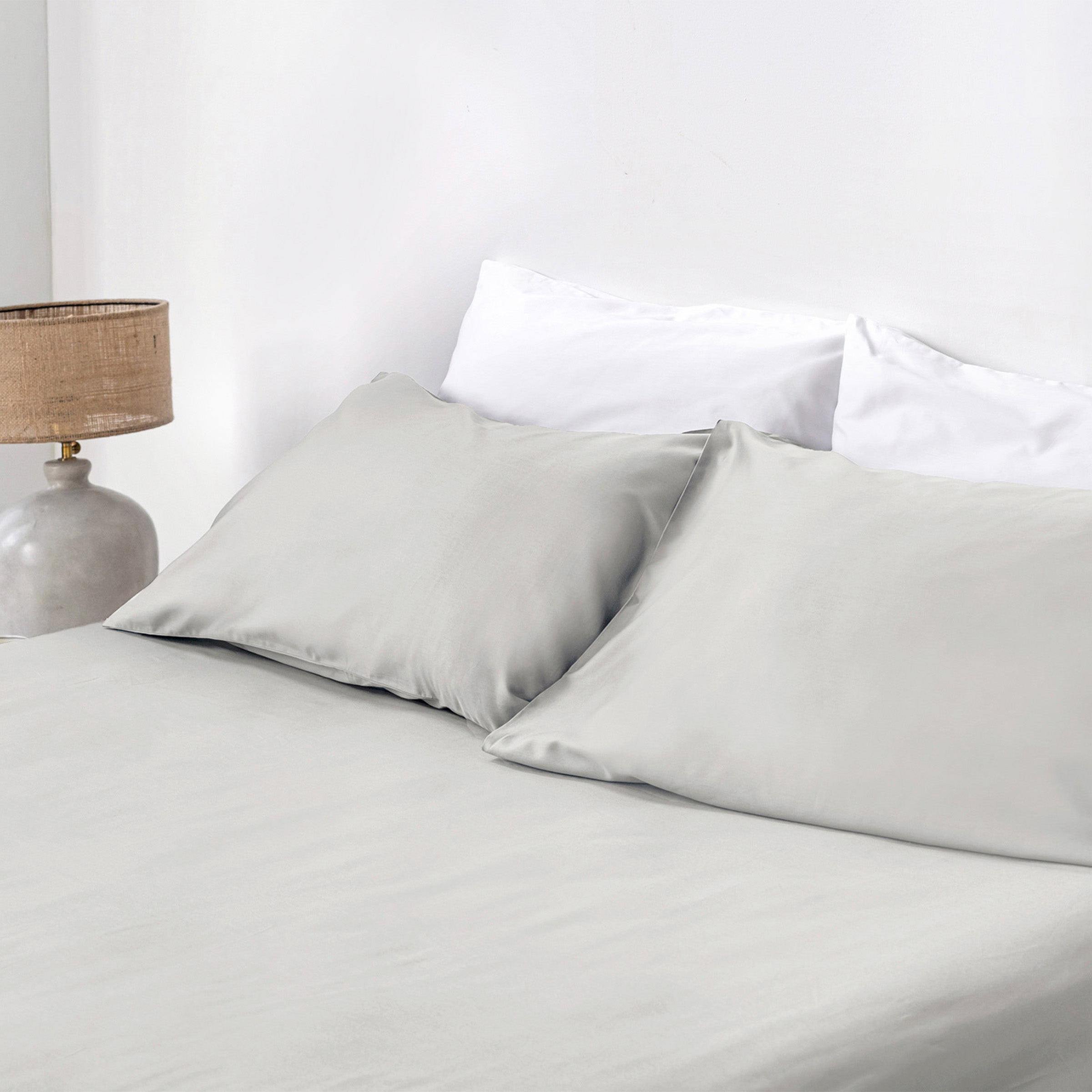 Cloud Light Grey Organic Cotton Sheet Set Organic Cotton by SOJAO