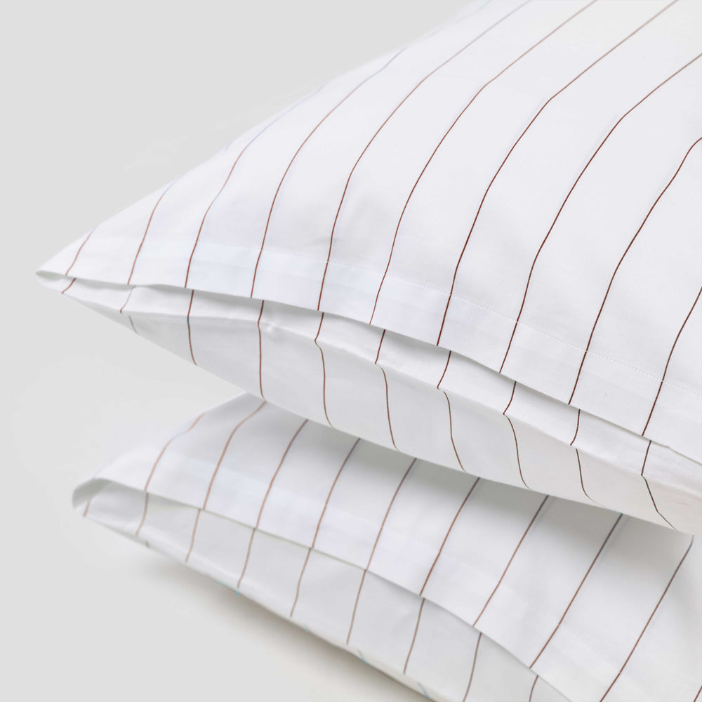 Classic Cedar Pinstripes Pillow Case Pair