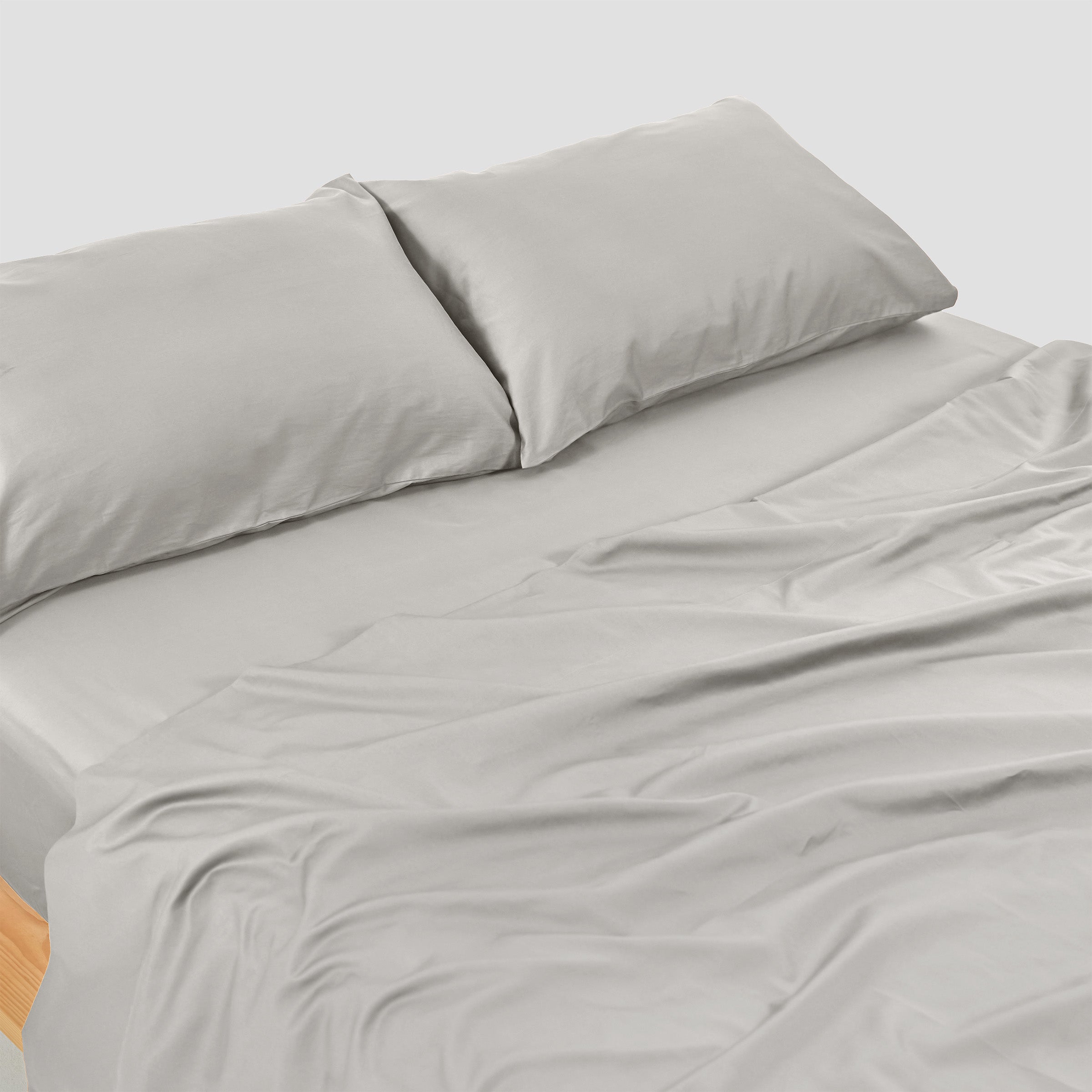 Cloud Light Grey Organic Cotton Flat Sheet Set by SOJAO