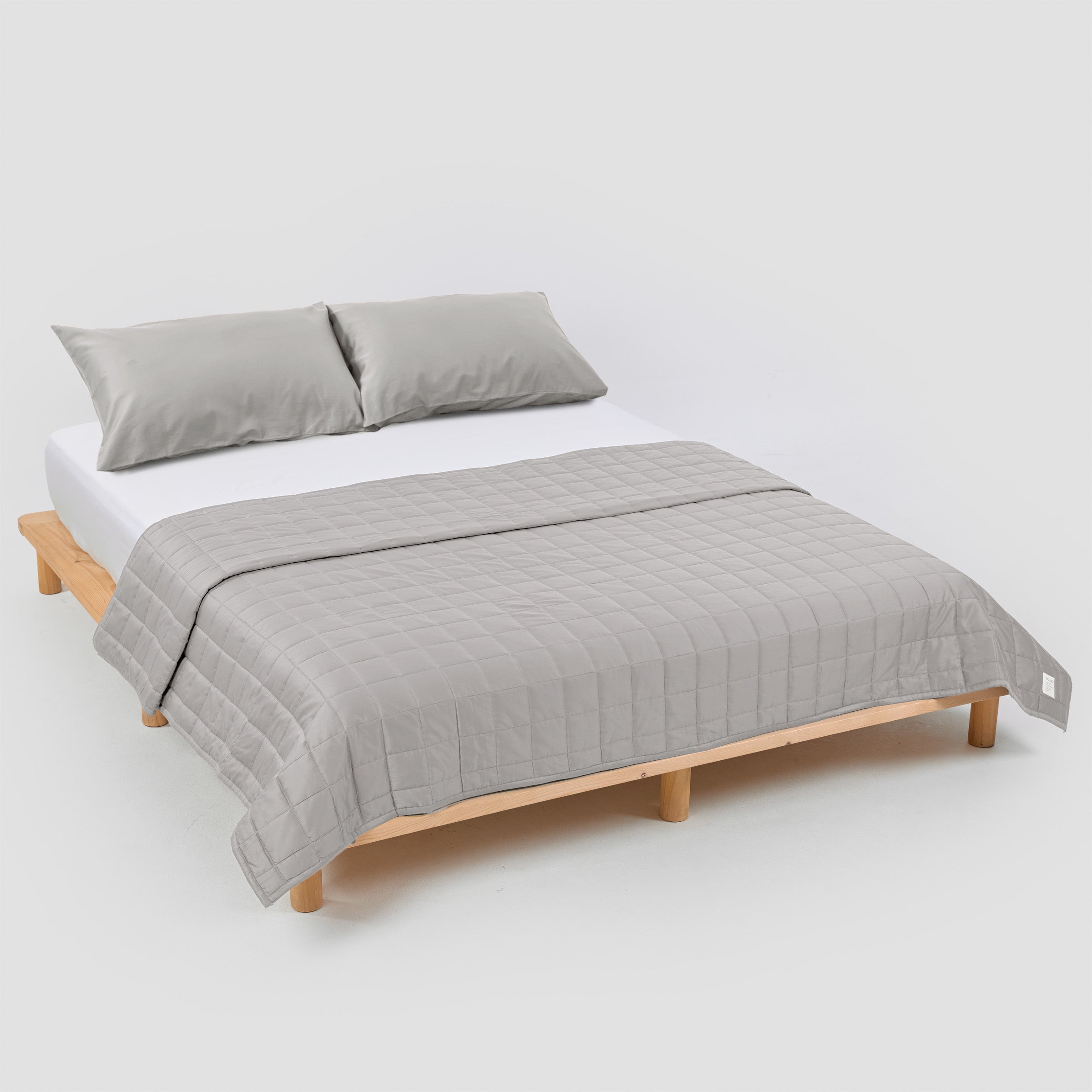 Classic Cloud Light Grey Quilt Set Organic Cotton By SOJAO