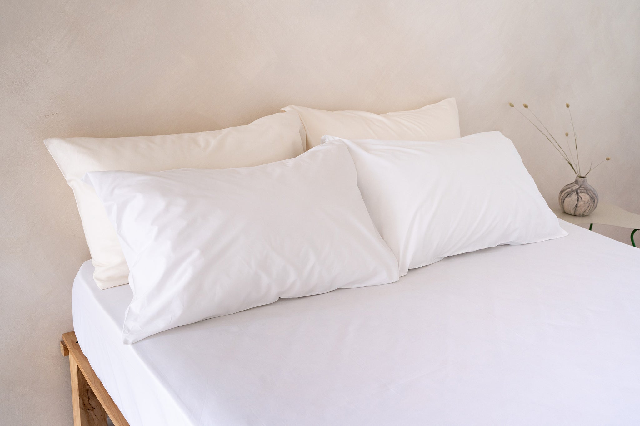 Crisp White Sheet Set Organic Cotton Bed Sheet SOJAO Singapore