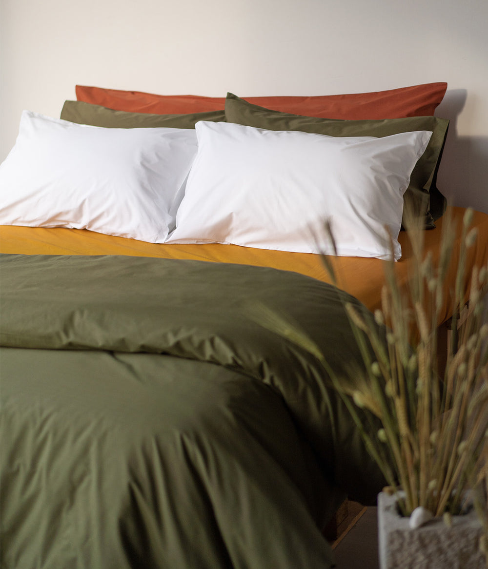 Crisp Percale Bed Sheets Sustainable Bed Sheets SOJAO Singapore