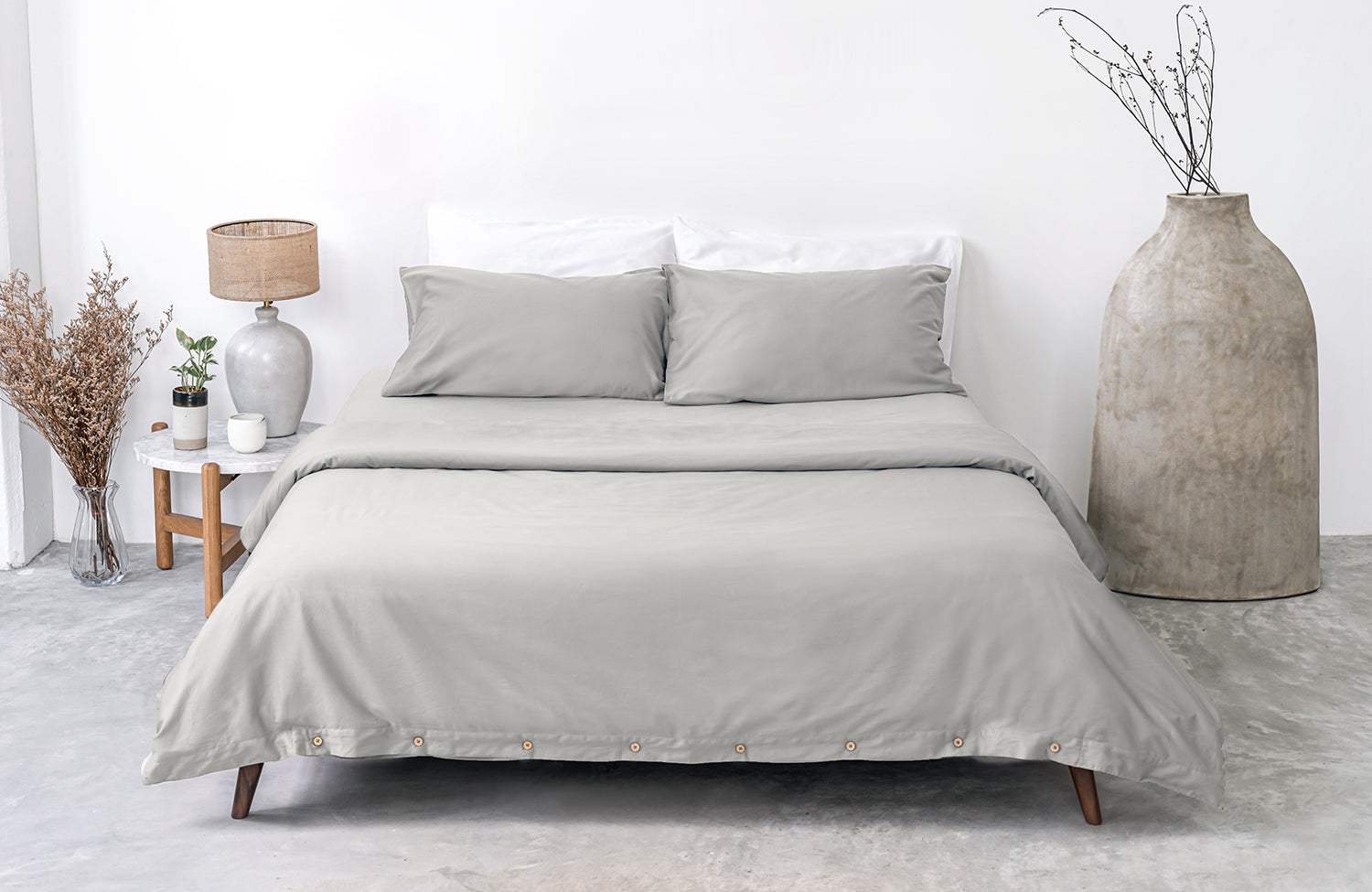 classic-sateen-cloud-grey-duvet-cover-fitted-sheet-and-pillow-case-pair-by-sojao