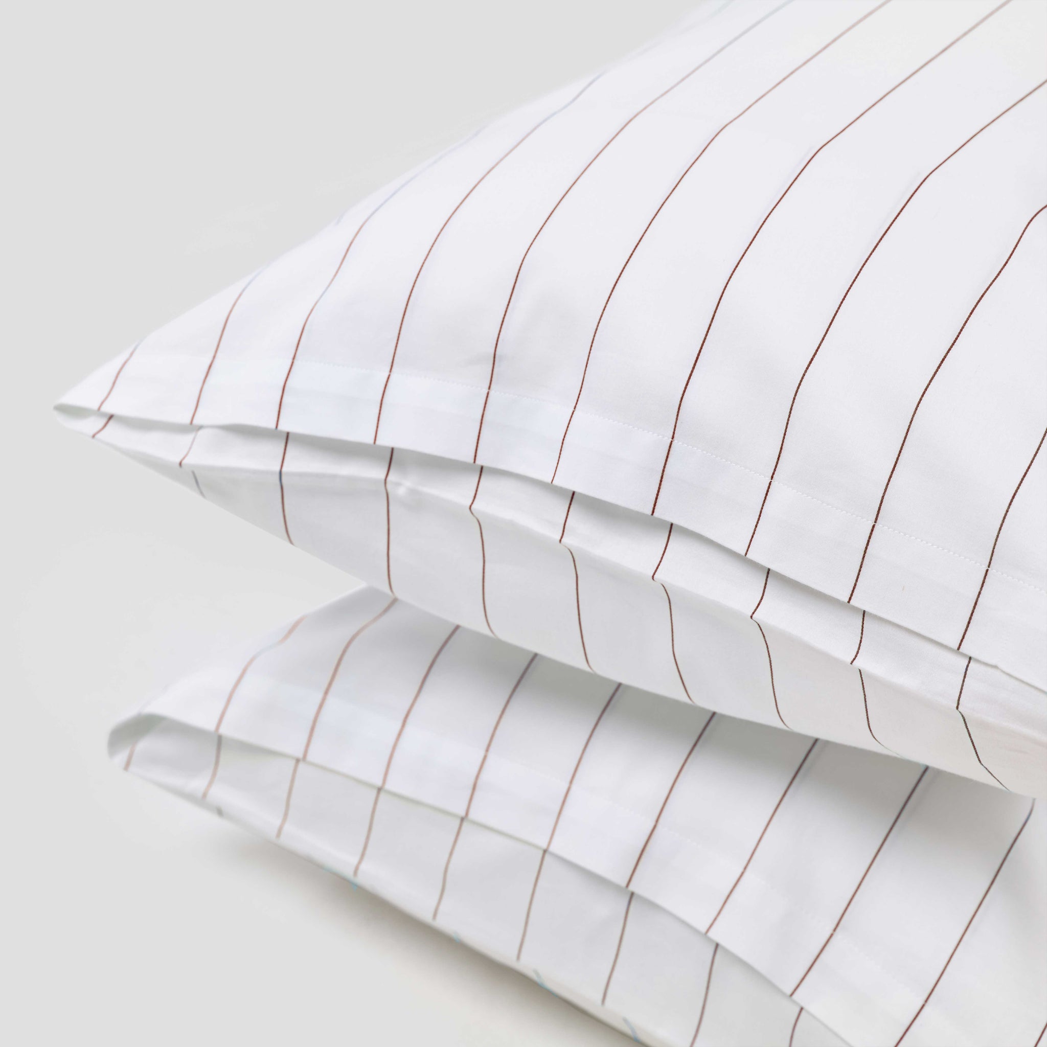 Classic Cedar Pinstripes Pillow Case Pair | Organic Cotton Bedding ...