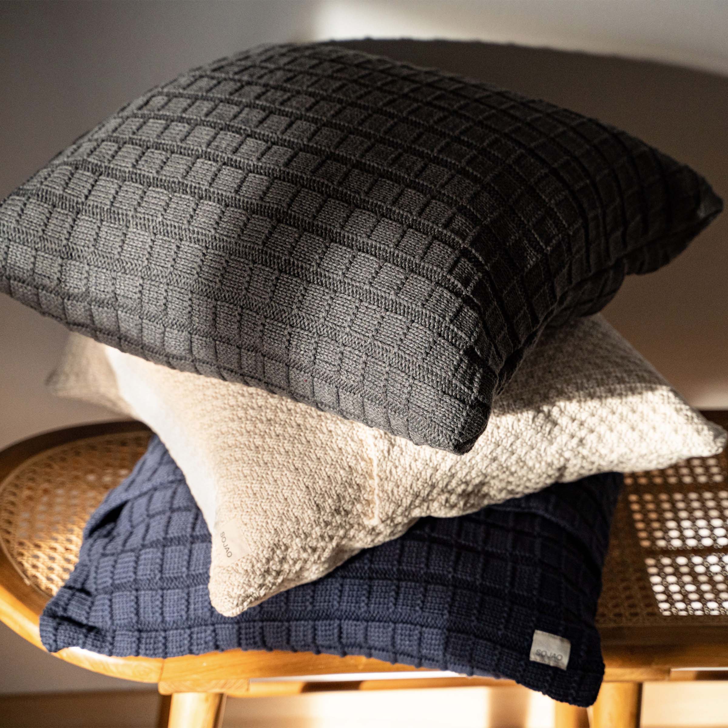 organic-cotton-checkered-rib-cushion-cover-stone-navy-in-multi-variants-colour-by-sojao