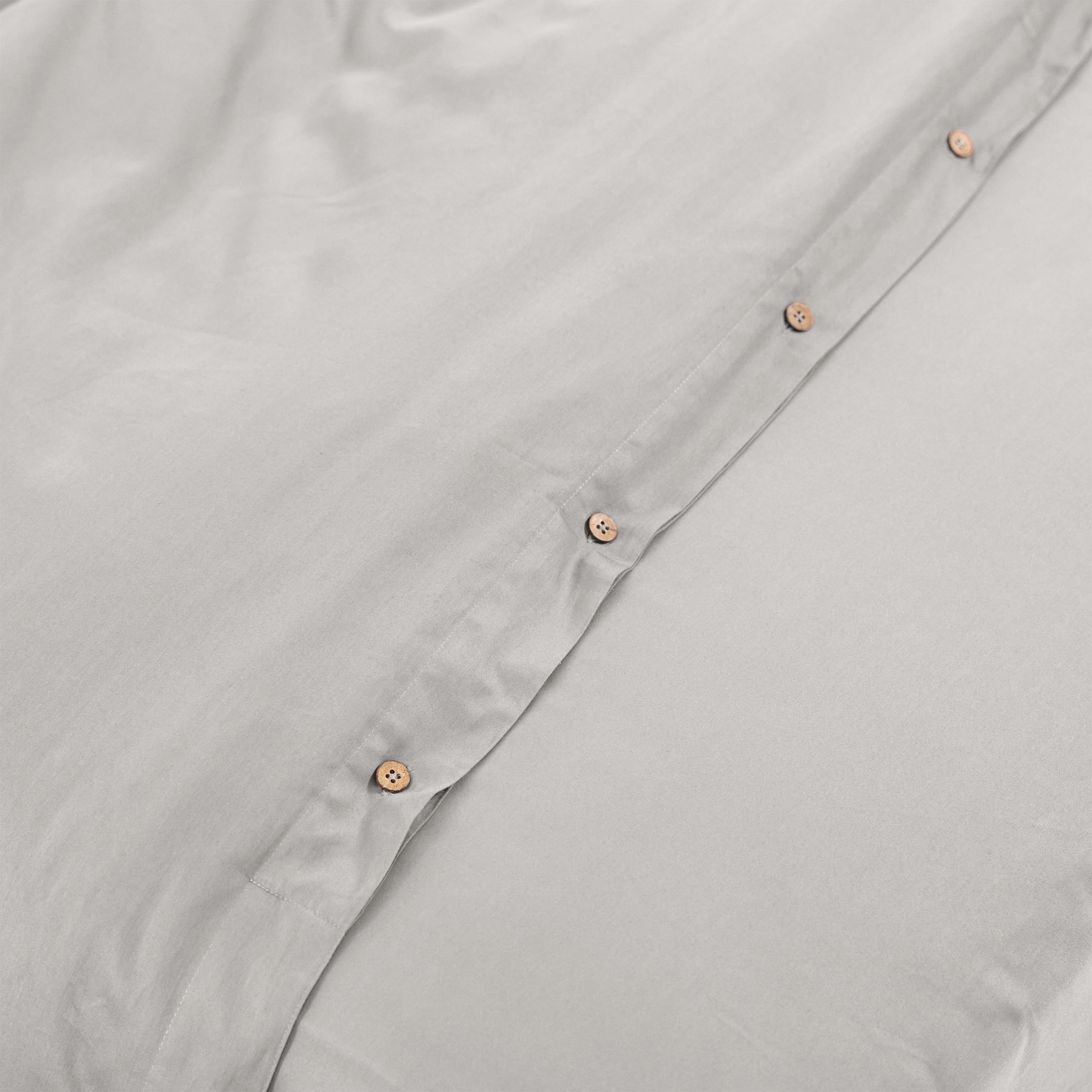 Cloud Light Grey Organic Cotton Duvet Cover Buttons By SOJAO