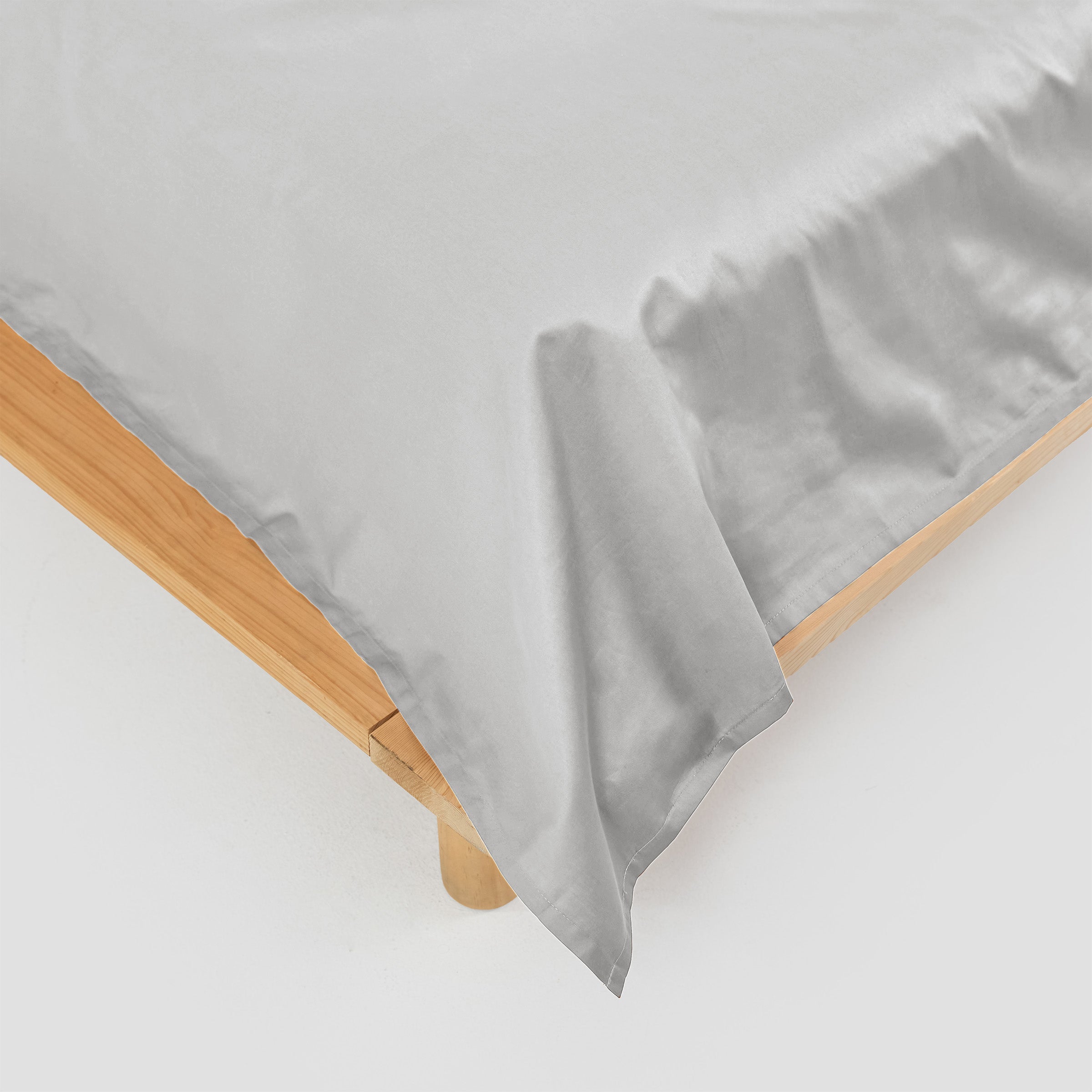 Cloud Light Grey Organic Cotton Flat Sheet by SOJAO