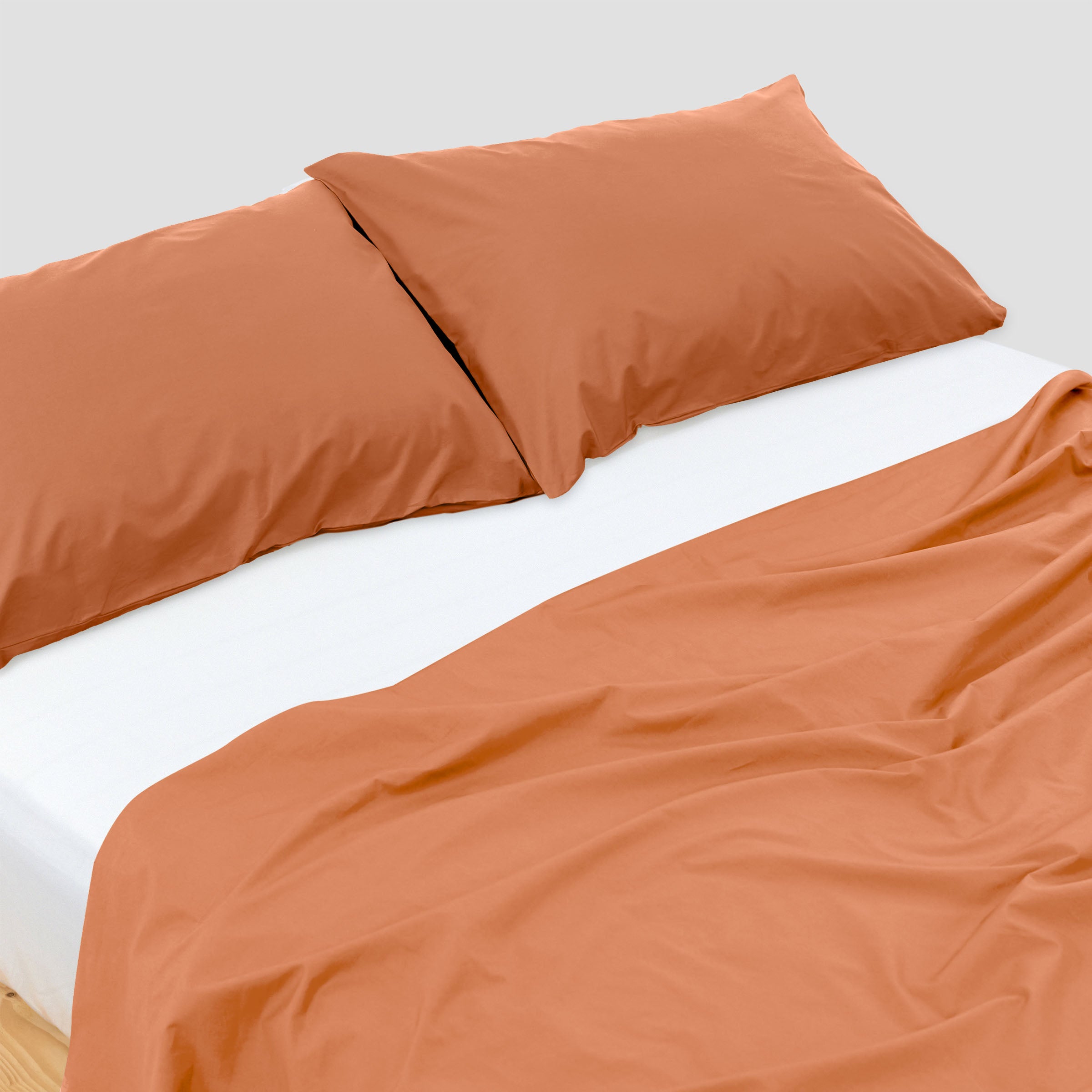 Classic Peach Flat Sheet Set Organic Cotton By SOJAO
