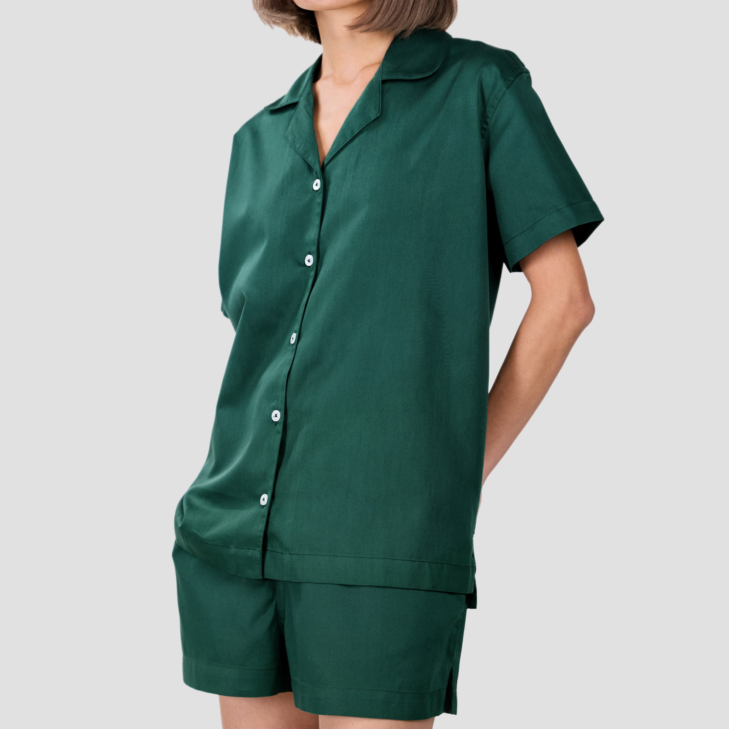 organic-cotton-womens-loungewear-shirt-in-forest-colour-by-sojao