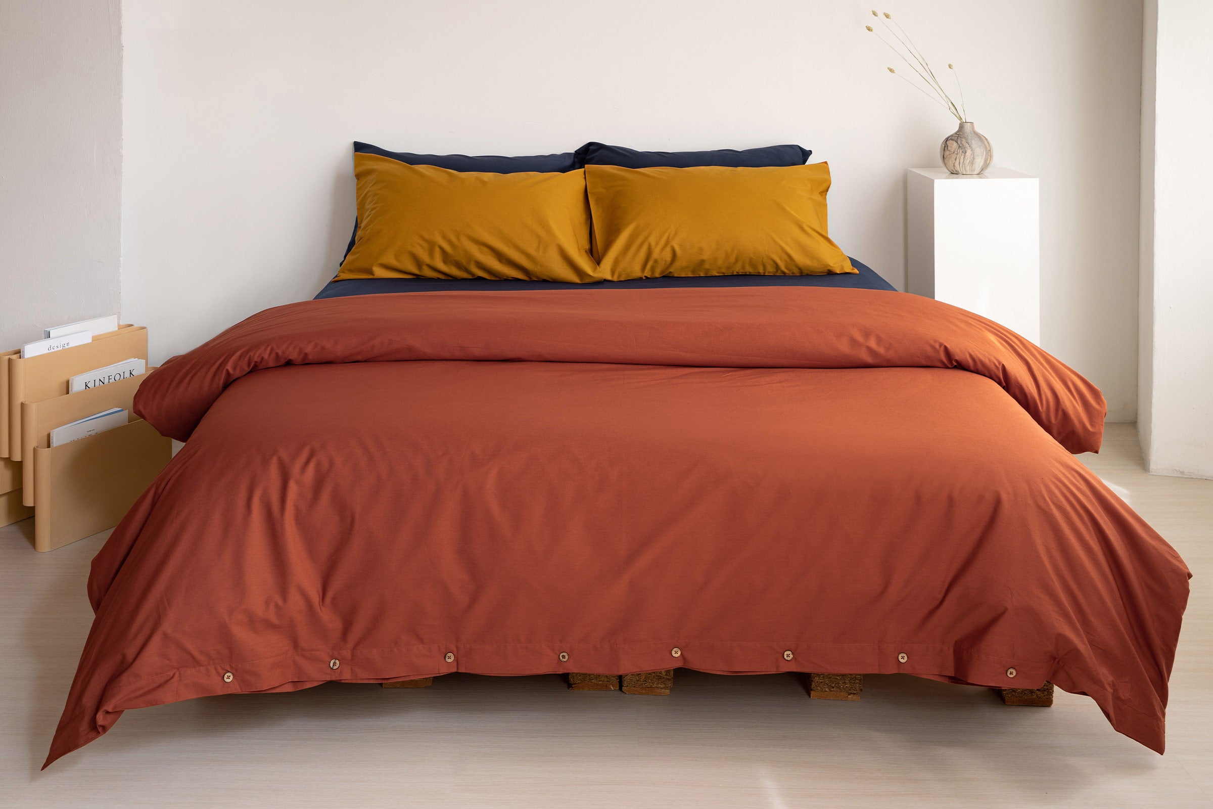 crisp-clay-duvet-cover-mustard-pillowcase-pair-classic-navy-fitted-sheet-pillowcase-pair-by-sojao.jpg